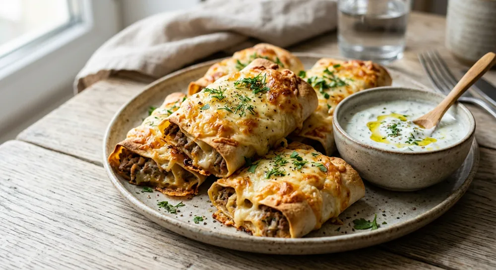Рулетики из лаваша с фаршем
