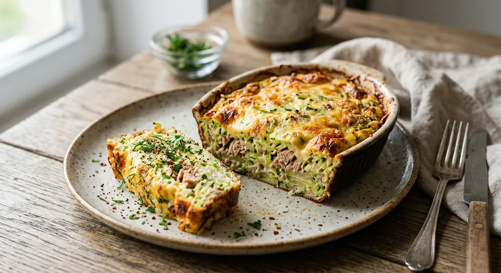 Запеканка с кабачком и тунцом